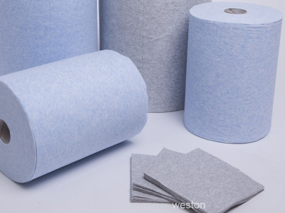 Gray or blue color fiber dotted disposable food service wipes